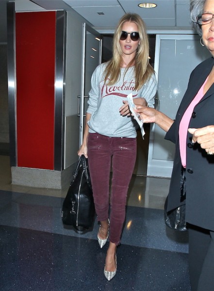 Rosie Huntington-Whiteley seen at LAX Airport in Los Angeles
