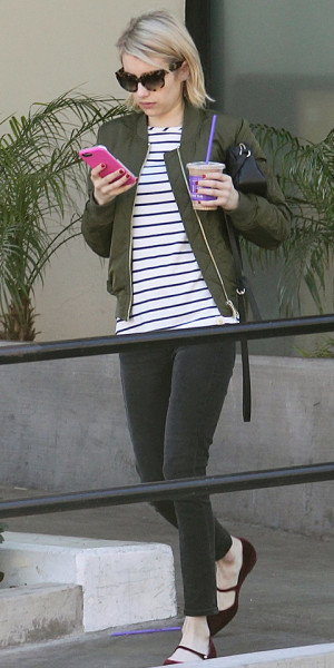 Emma Roberts makes a quick stop for coffee while out and about in Hollywood.