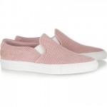 Common Projects, Perforated nubuck slip-on sneakers, $525